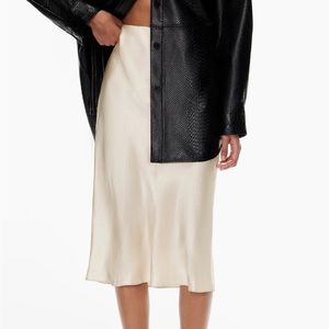 NWT Aritzia Babaton Slip Midi Skirt in Denude
